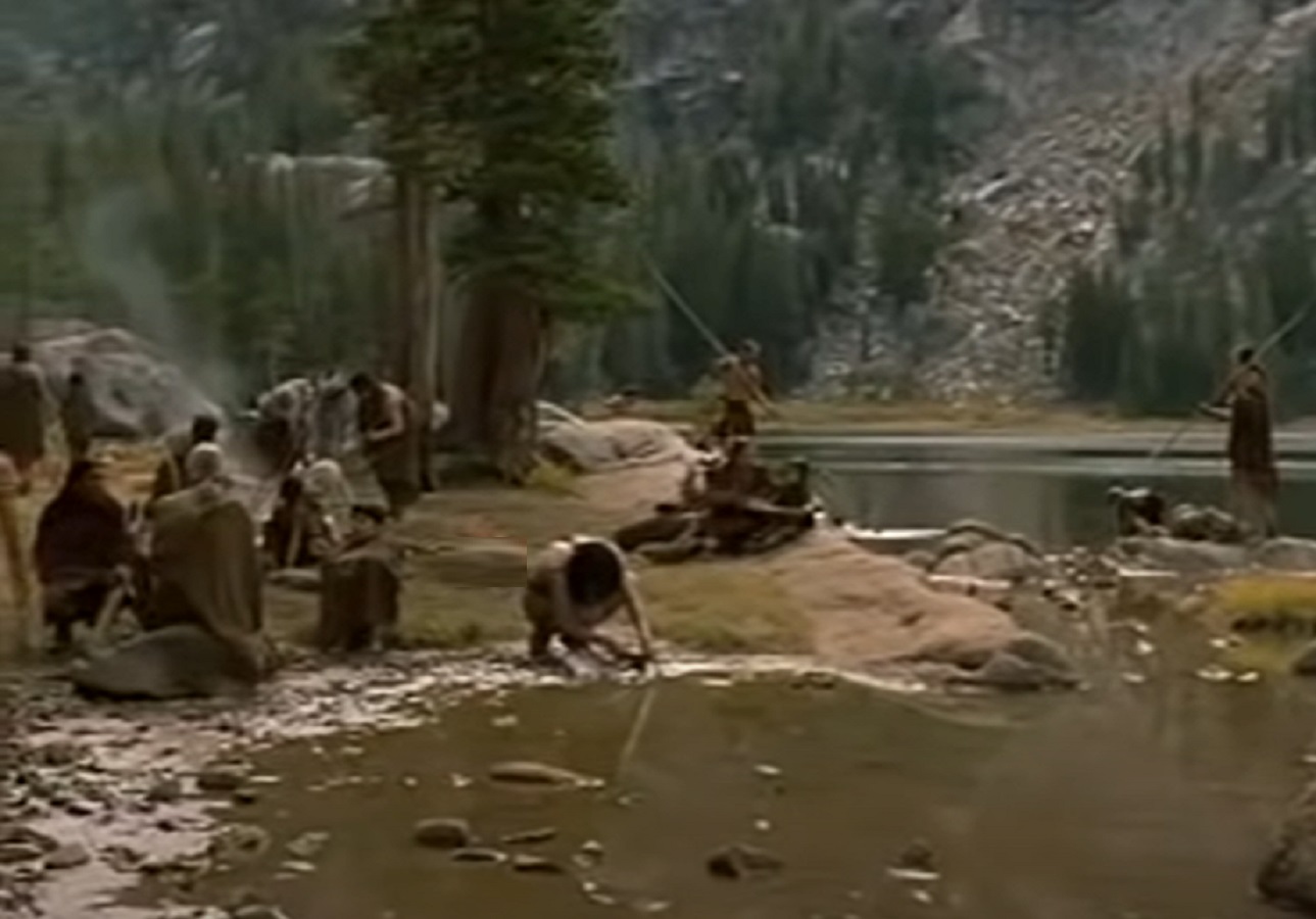 Screenshot of native Indians in the woods - from The Last of His Tribe (1992)