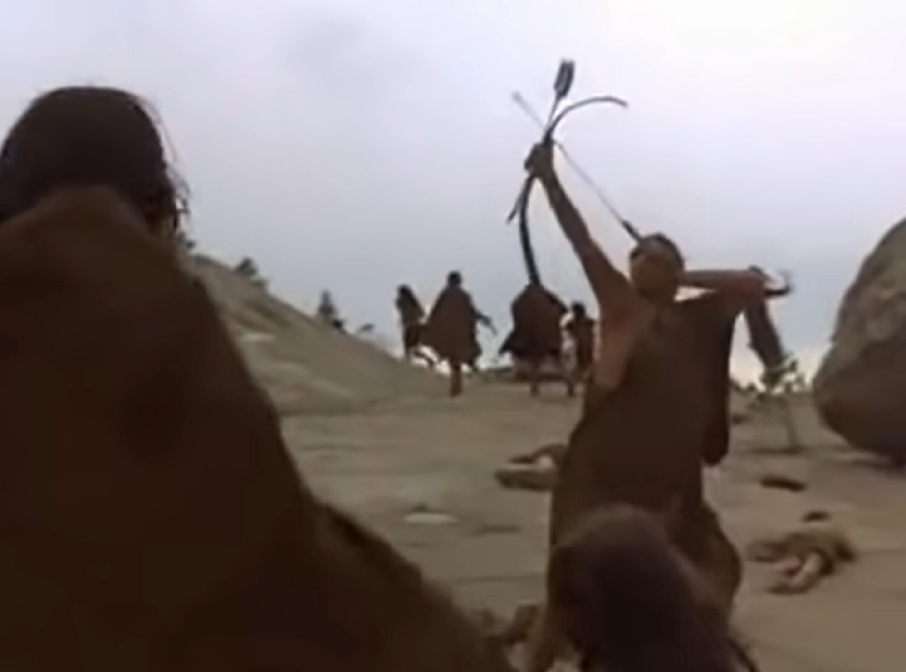 Screenshot of Native Indians in battle - from The Last of His Tribe (1992)