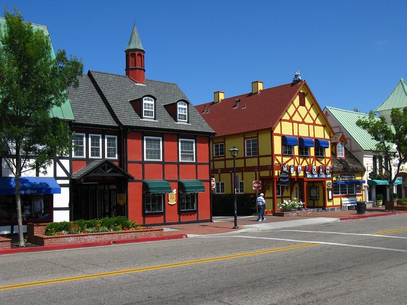 Street Photo of Solvang, California with clear sky in background
