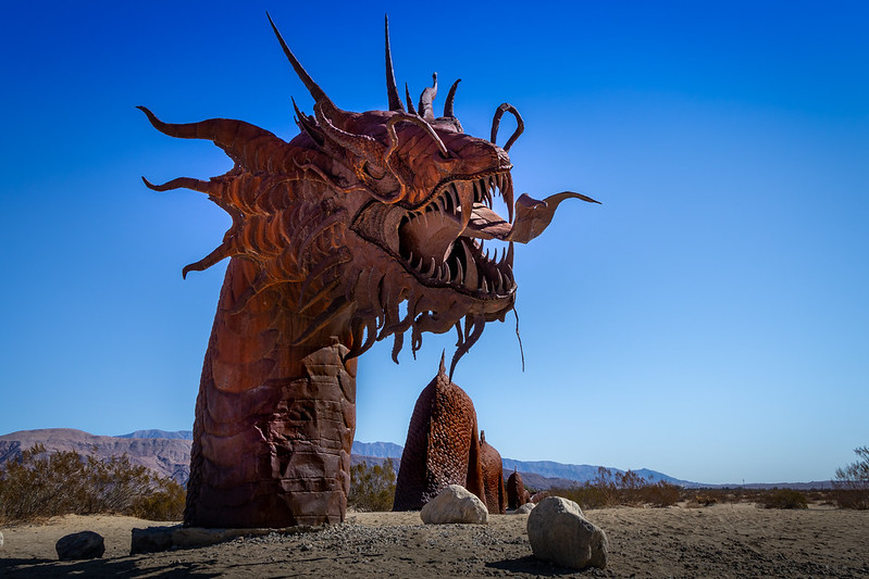 350' long metal dragon in the Anzo-Borrego desert near Borrego Springs CA