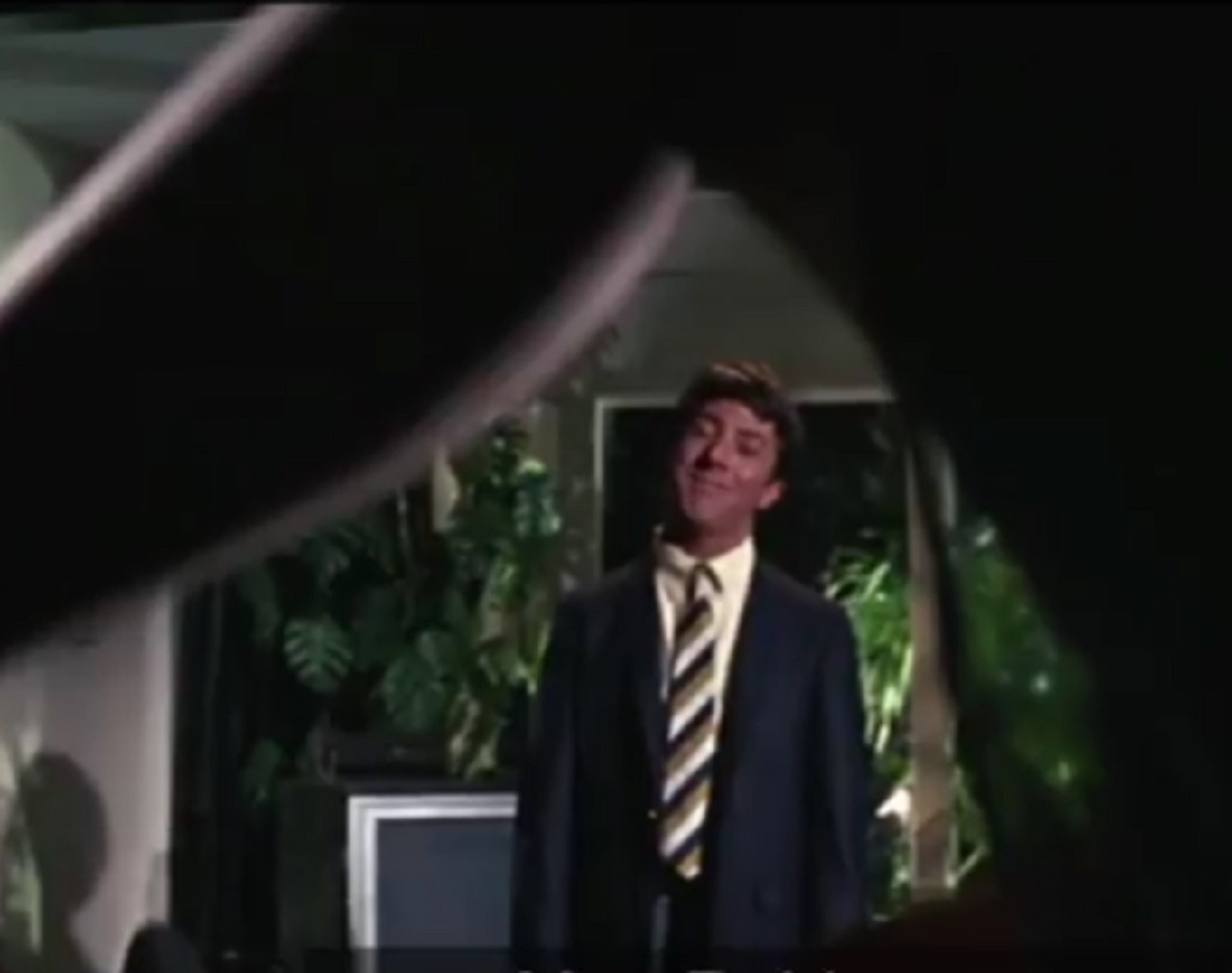 Screenshot of Dustin Hoffman smiling - from The Graduate (1967)