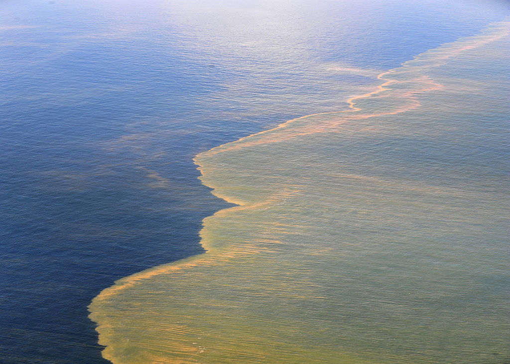 Oil from the Deepwater Horizon oil spill approaches the coast of Mobile, Alabama