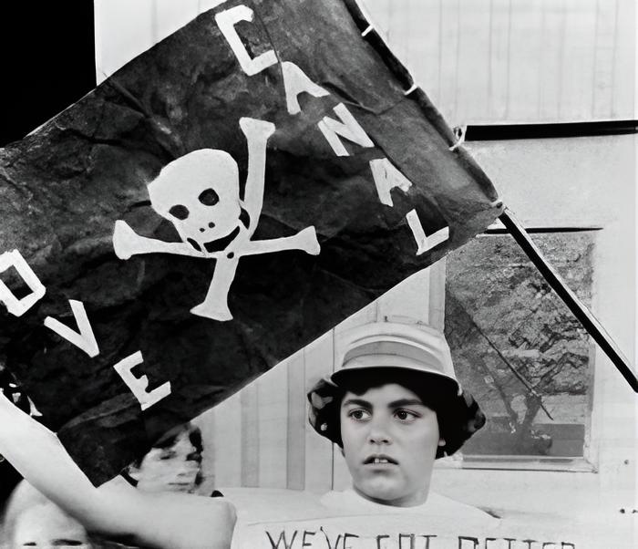 A protest by Love Canal residents, ca. 1978.