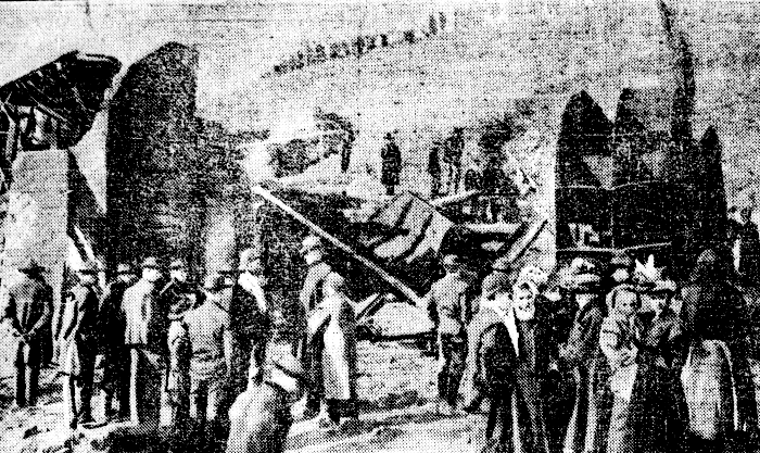 Artistic view of the explosion at the No. 8 mine. of the The Monongah mining disaster