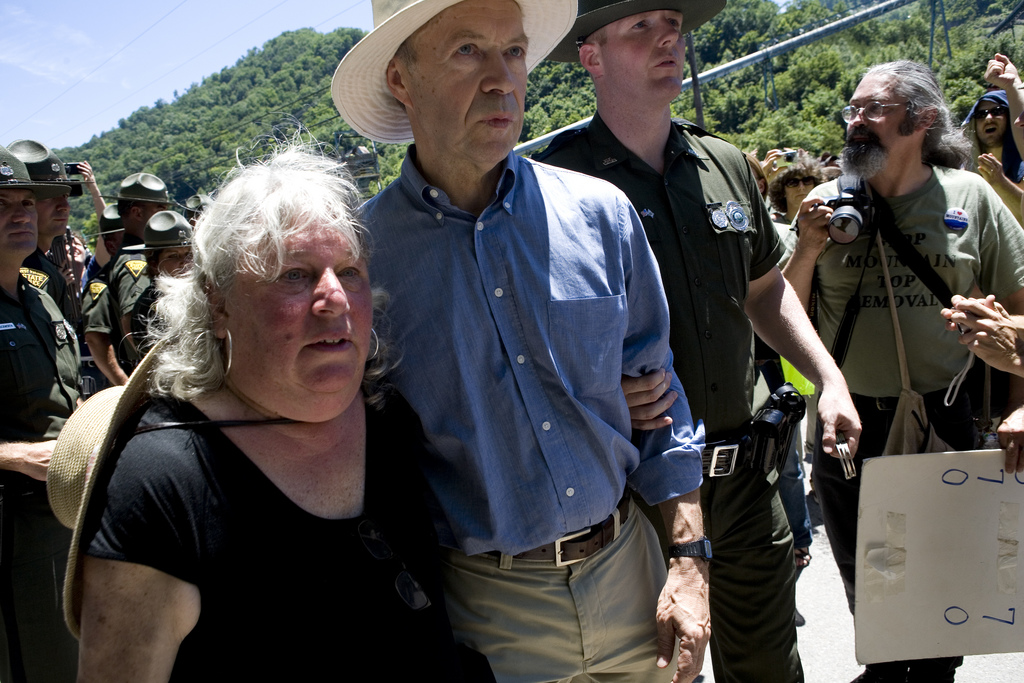 Susan Rosenberg and Dr. James Hansen were arrested today at the gates of Massey Energy-operated Goals Coal Comapny