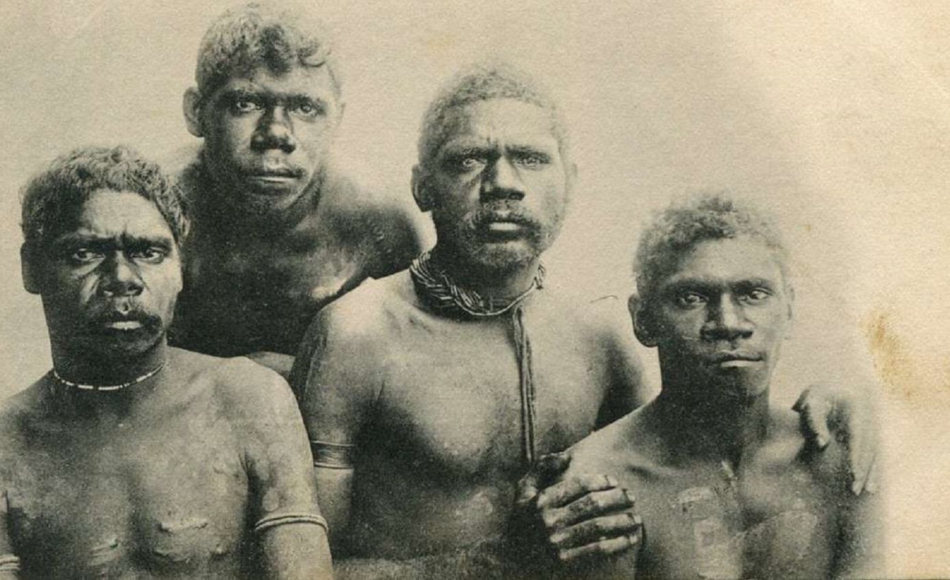 Group of Black Trackers in Australia - very early 1900s