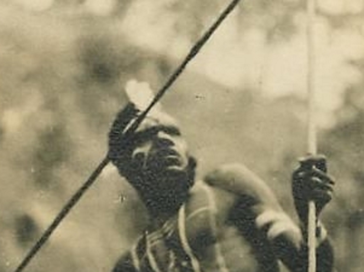 Australian Aborigine and Totem Pole - very early 1900s