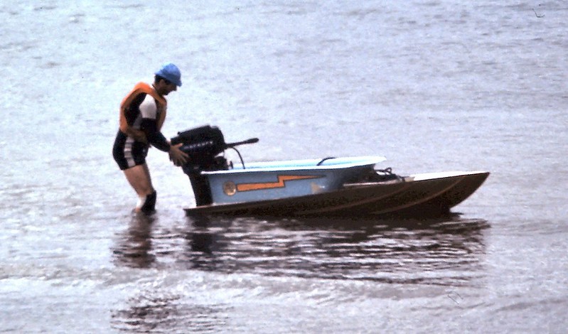 Bathtub Racer finishing at Kitsilano Beach, Vancouver, BC 1981