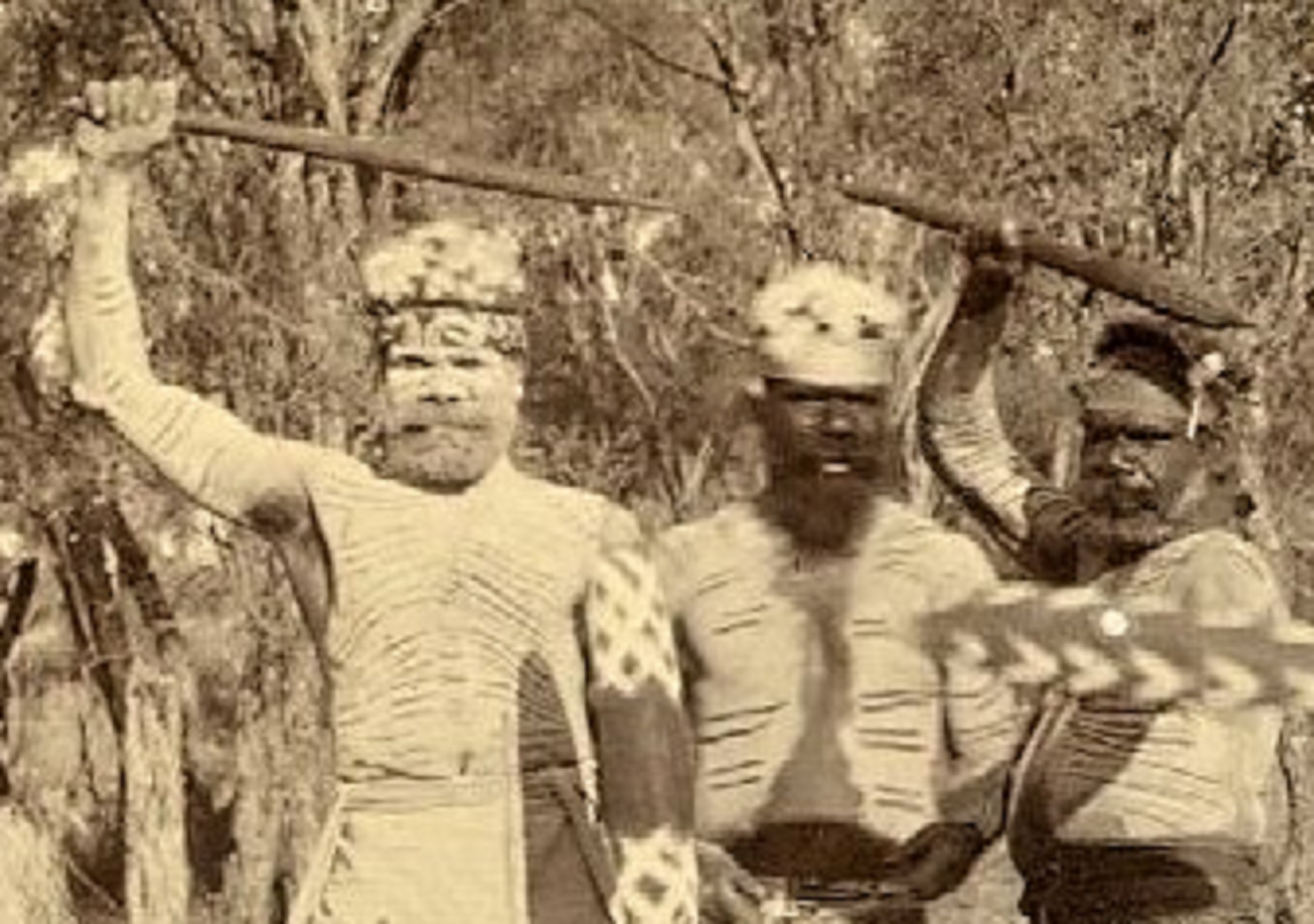 Group of Australian aborigines in costume - very early 1900s