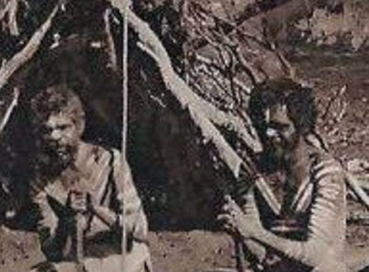 Aboriginal camp somewhere in Western Australia - very early 1900s