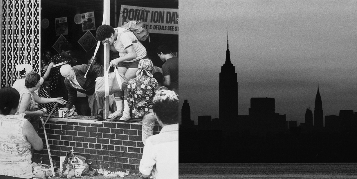 NYC blackout split image