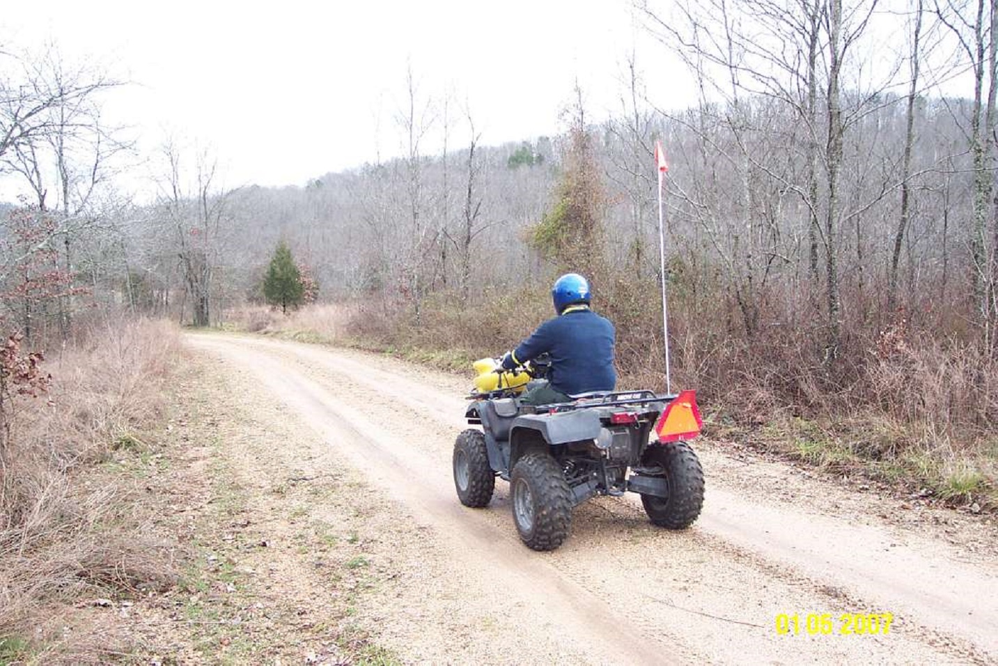 This ATV is on a road open to vehicles