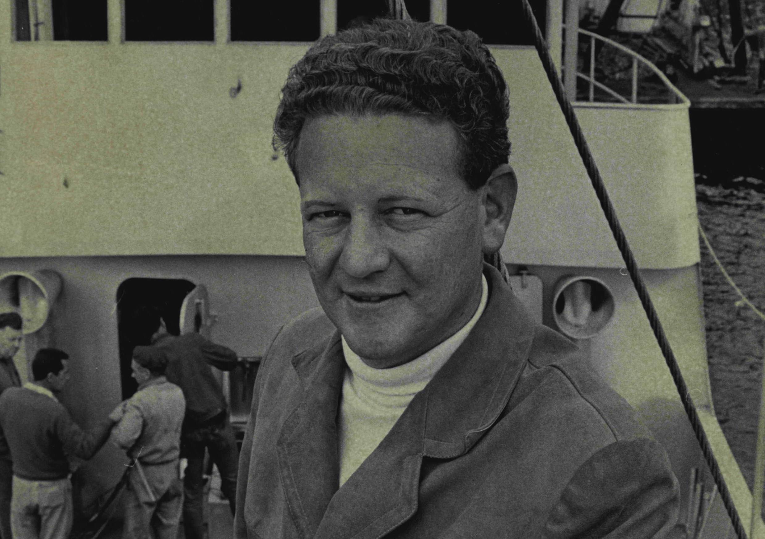 Peter Warner aboard his new fishing boat 