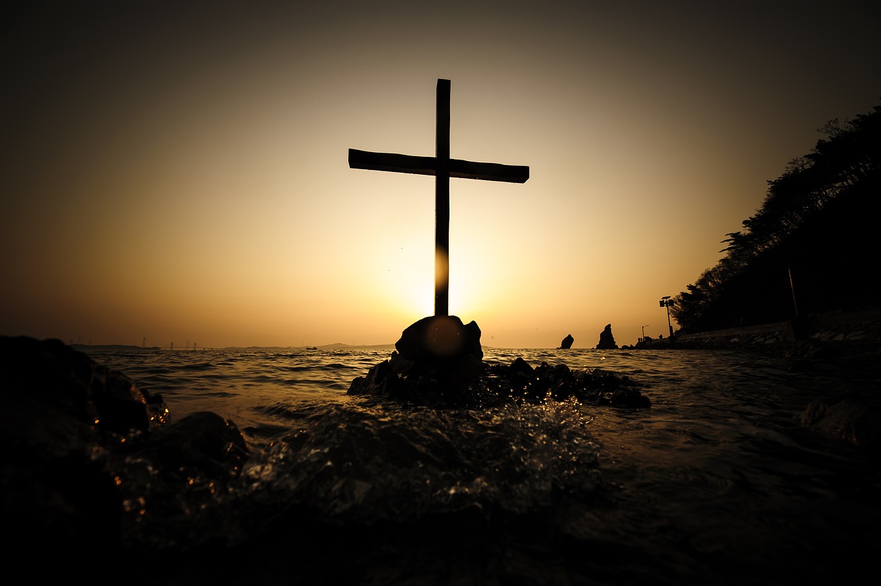 cross at a beach