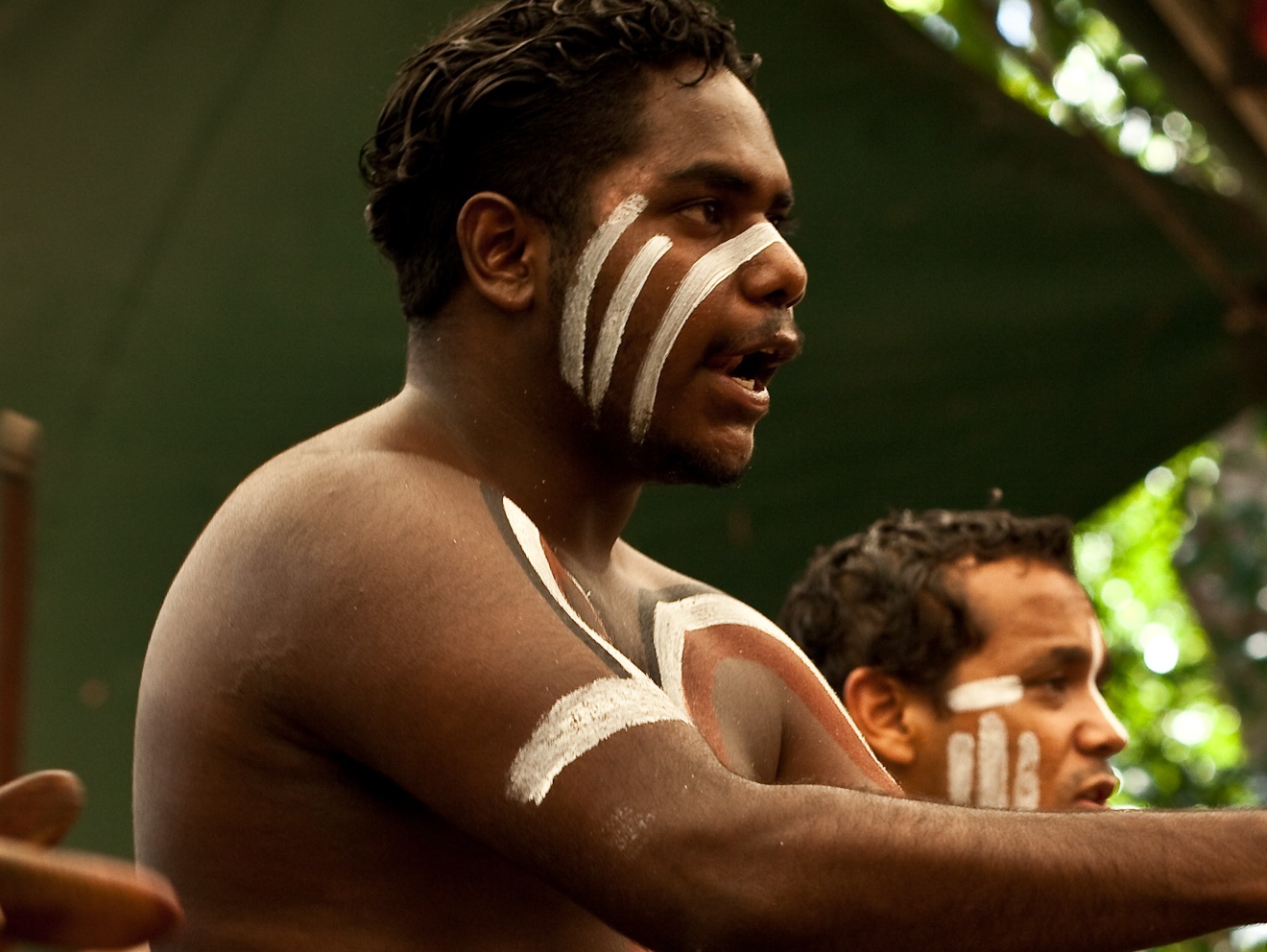 Unidentified aborigines actor at a performance
