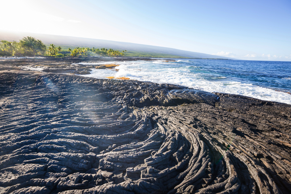 black sand beaches of kilauea, hawaii