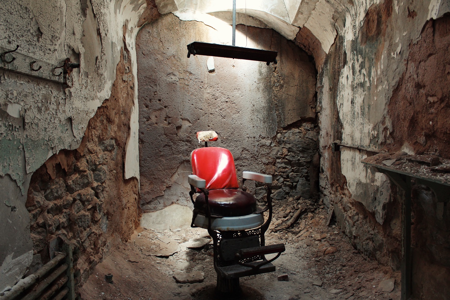 A cell in Eastern State Penitentiary in Pennsylvania