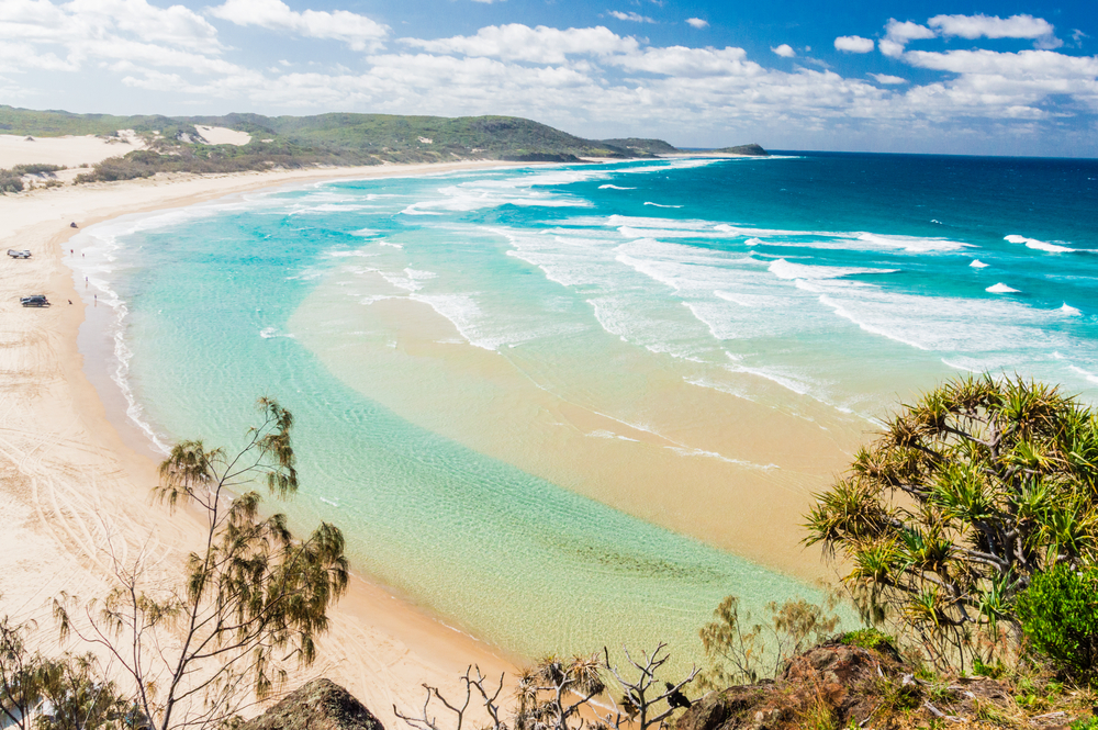 Fraser Island's sandy beach, Australia