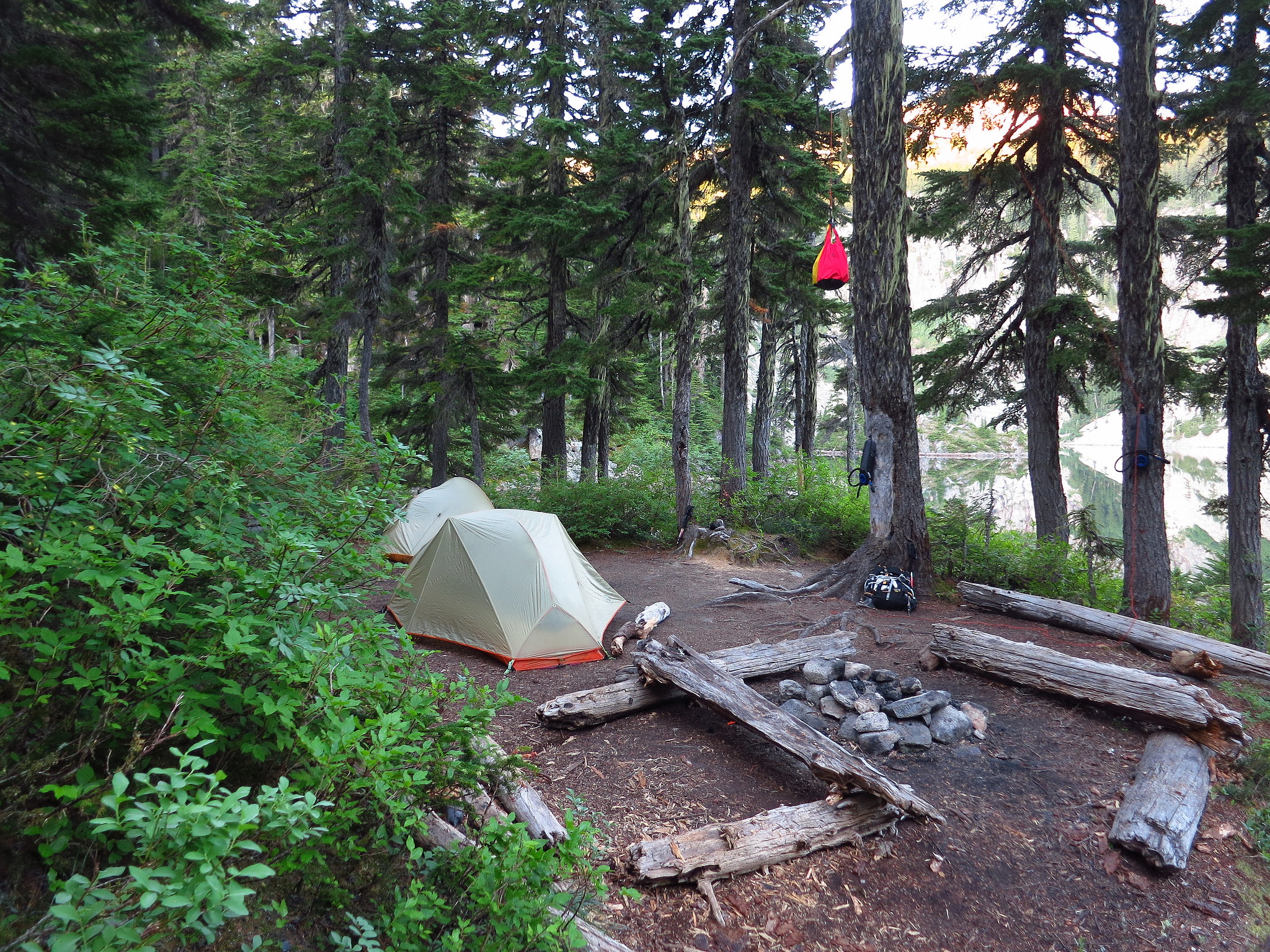 Campsite in the woods.