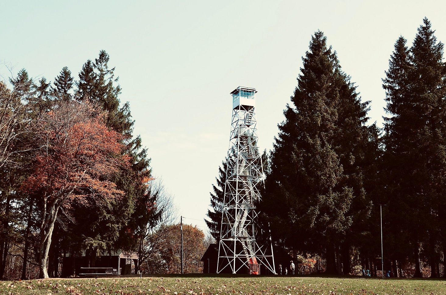 The Sugar Hill Fire Tower in the park is 75 feet tall.