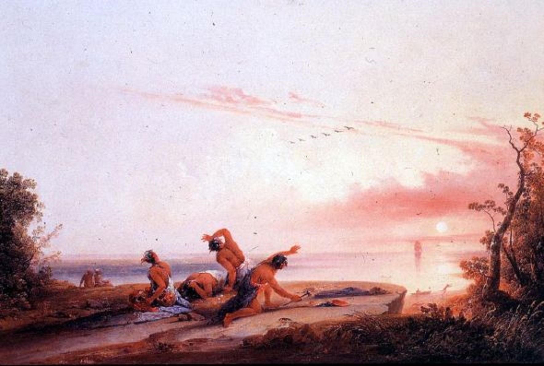 Coming Of The White Man (1850) By Joshua Shaw