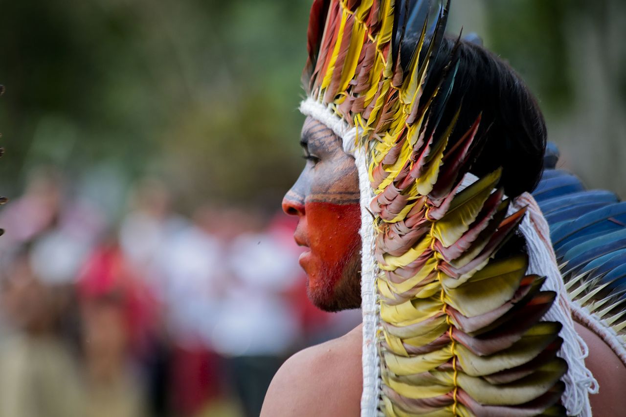 Taino Indian looking at side.