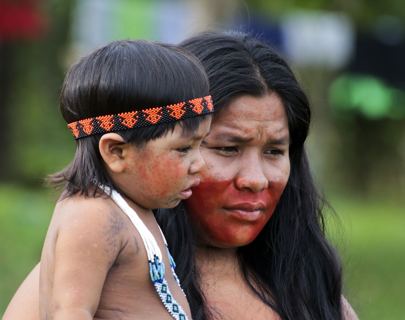 Taino woman with child.