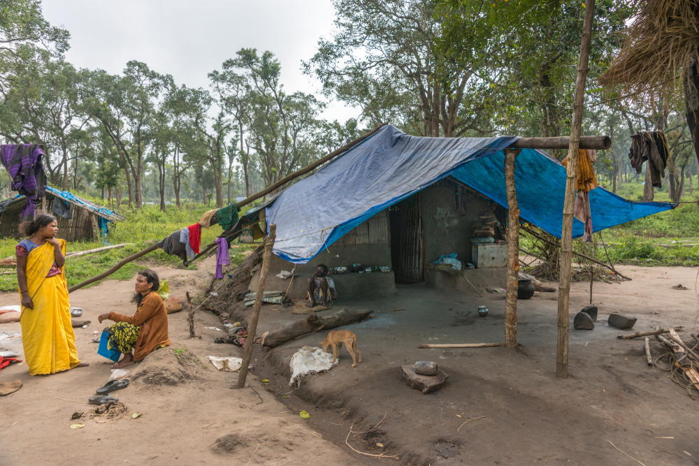 Indian family in forest