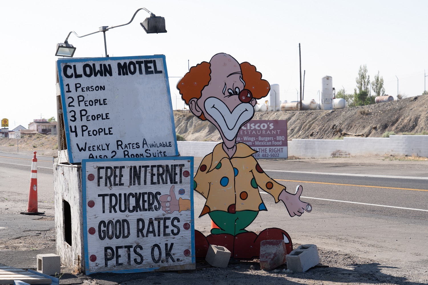Clown Motel sign in Tonopah Nevada - 2018