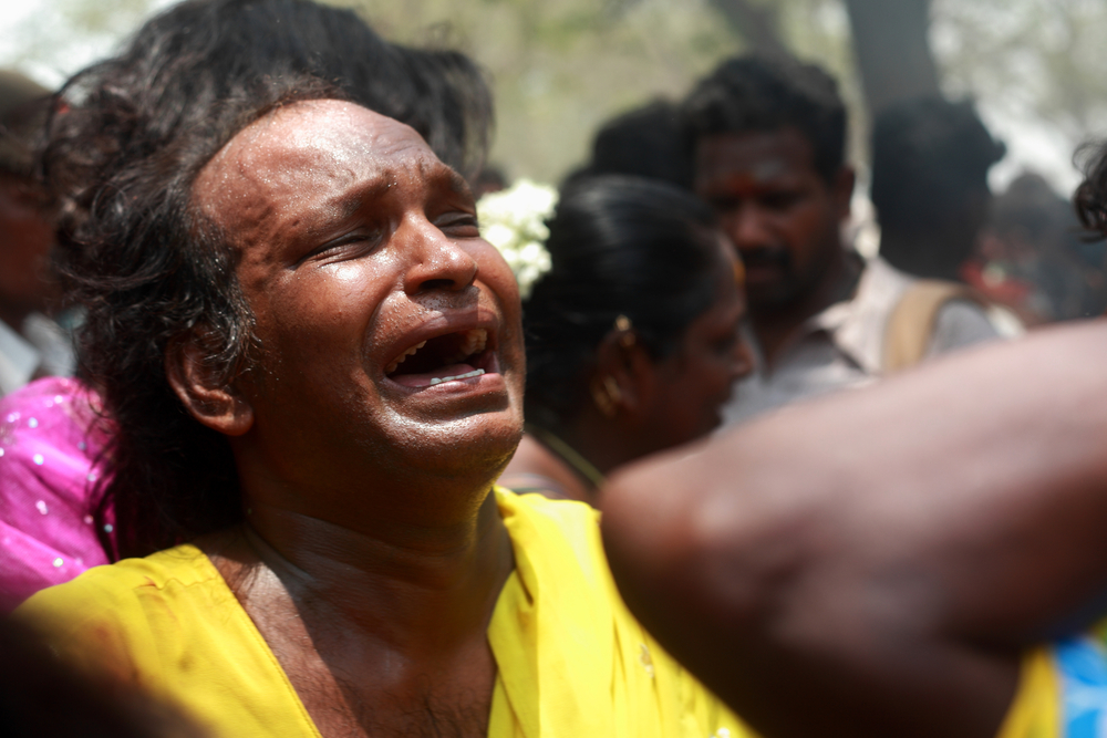 Indian people crying