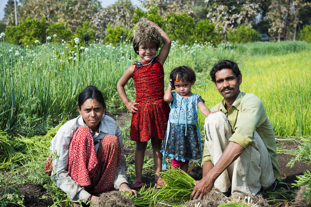 Rural family in India