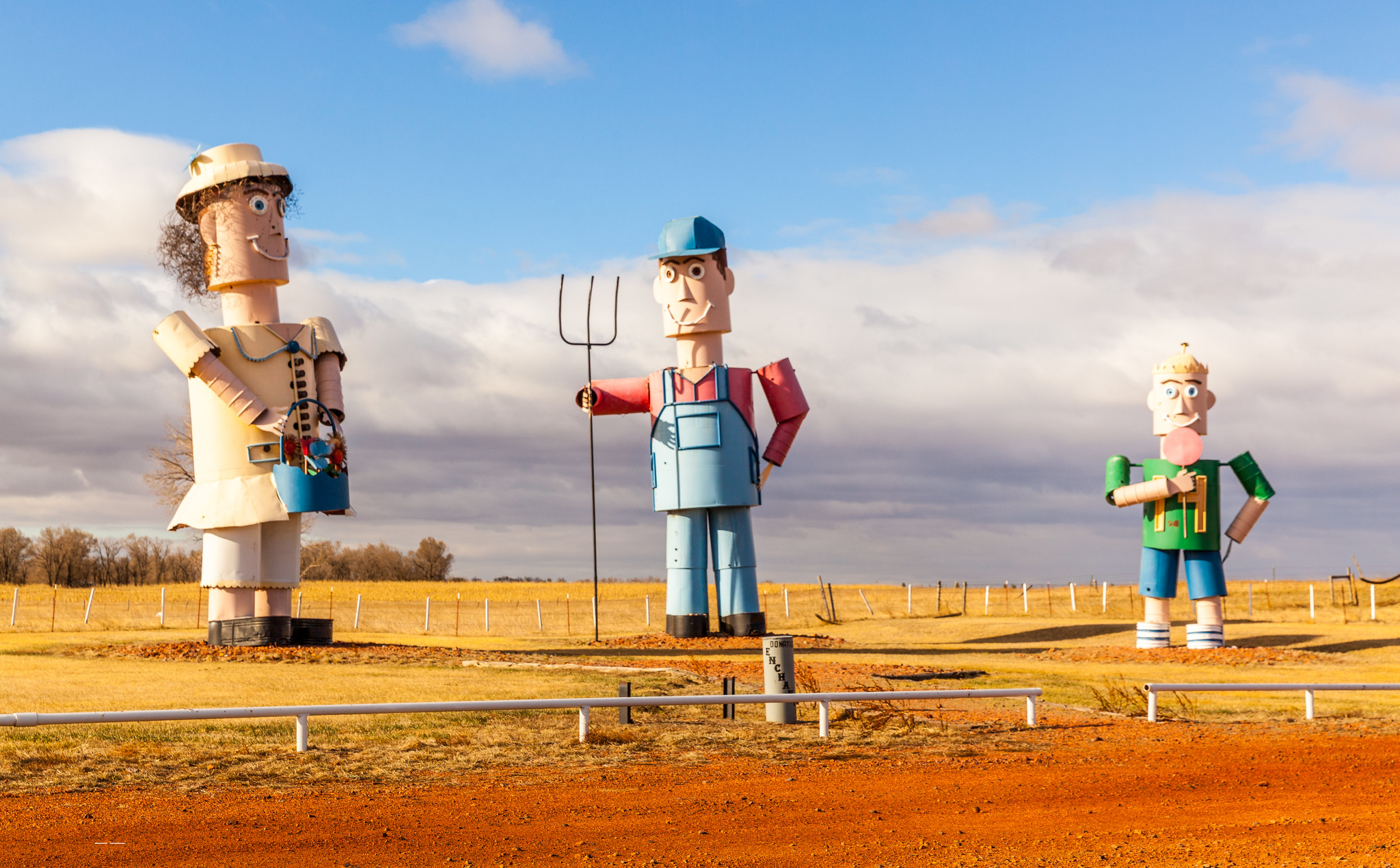 Metal sculptures by Gary Greff on the Enchanted Highway, North Dakota - 2015