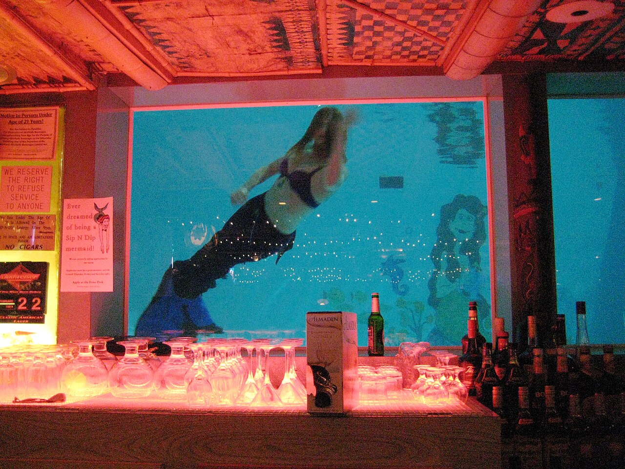 "Mermaids" swimming in the pool of the Sip 'n' Dip lounge - 2008