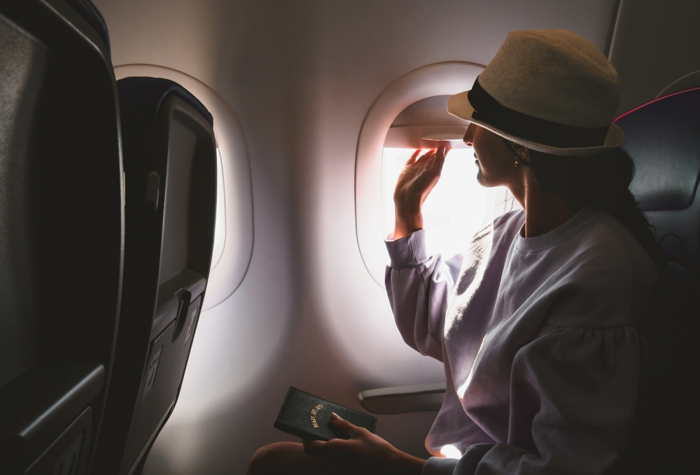 Woman  flight passenger