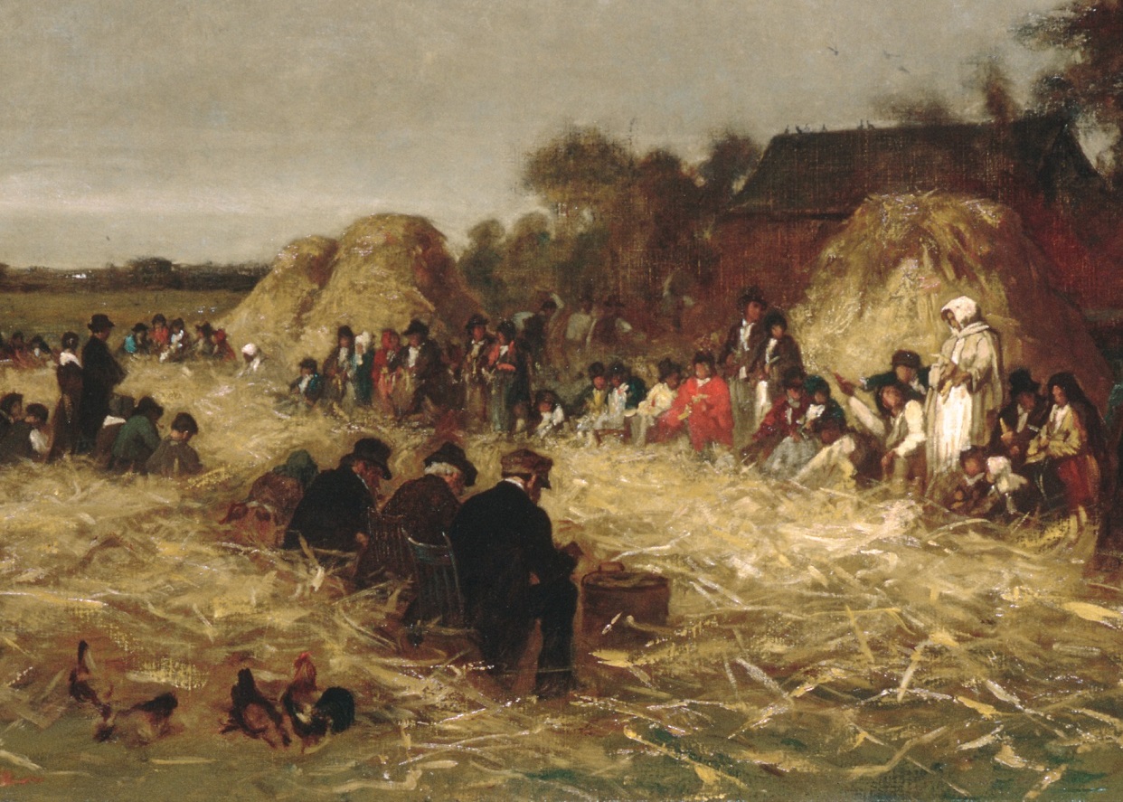 Painting of Corn Husking At field.