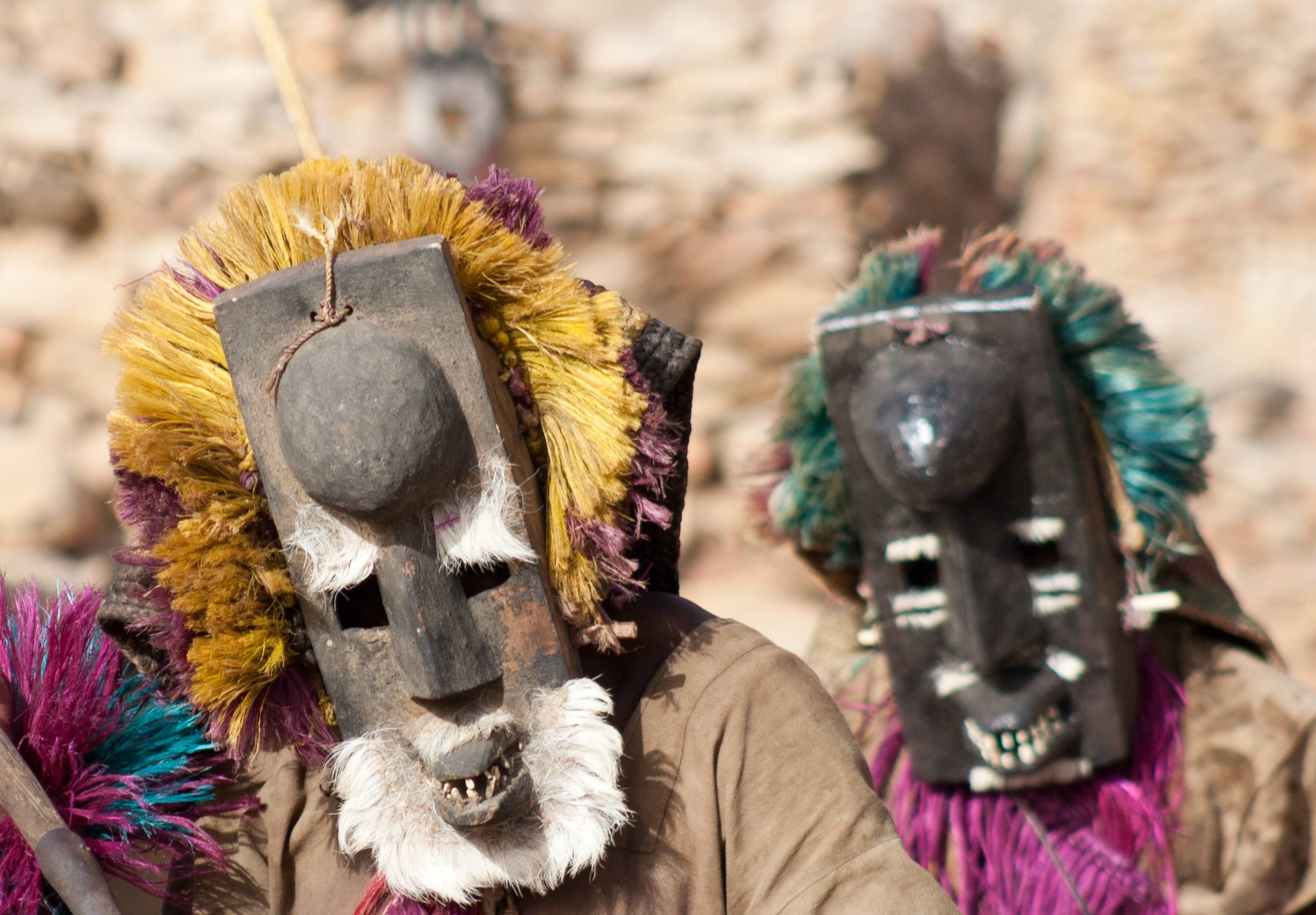 Dogon people in traditional clothes