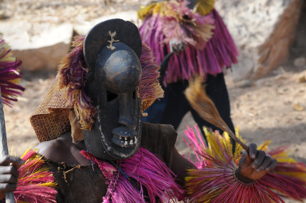 Dogon Dancers with Kanaga Masks