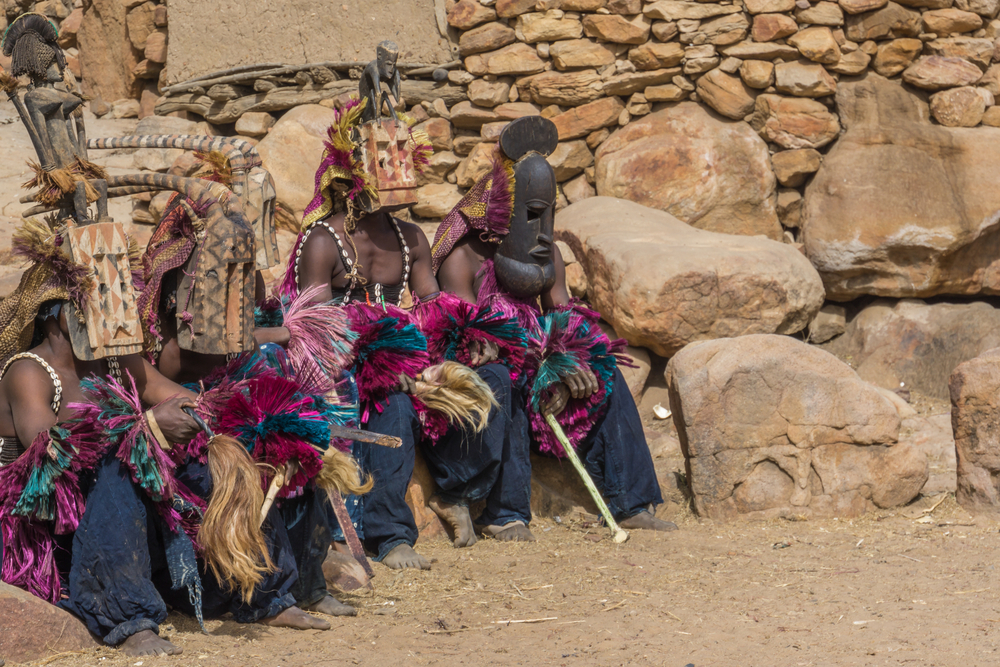 Traditional wooden Dogon mask