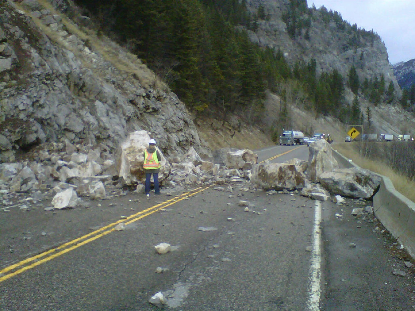 Rock Slide on the road.