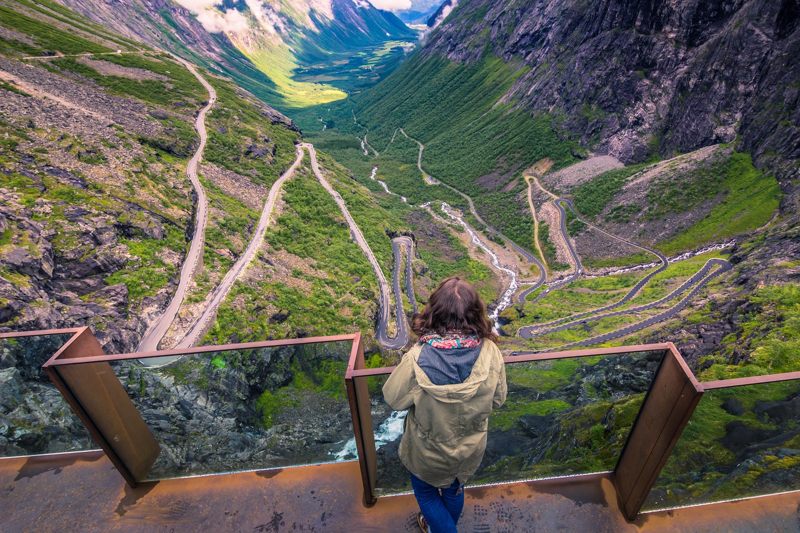 Traveller at the Trollstigen road, Norway - 2015