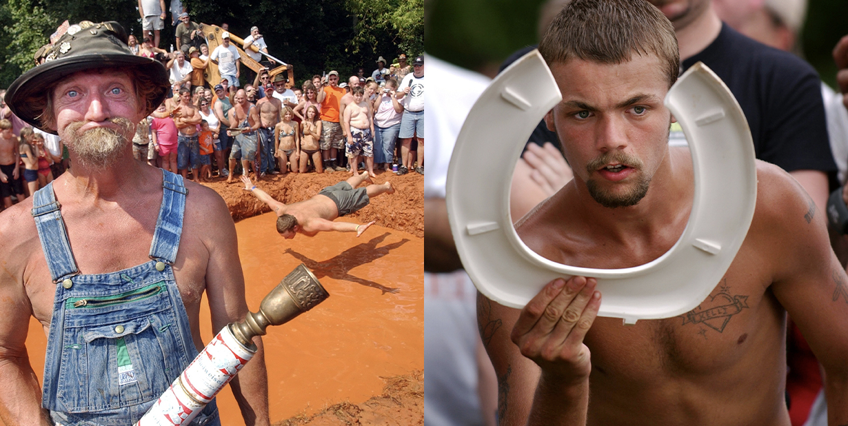 redneck games split image