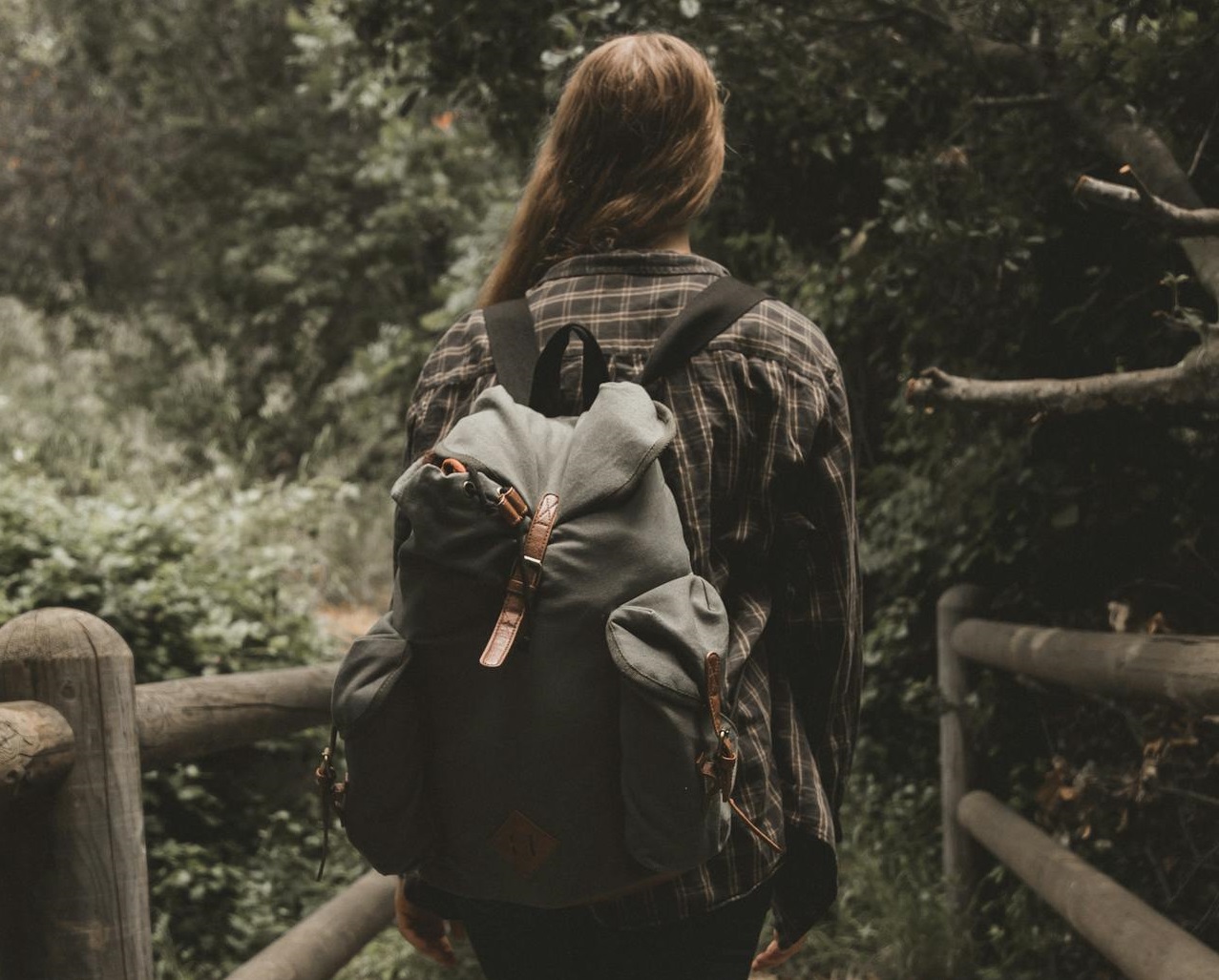 Woman Walking in the woods.