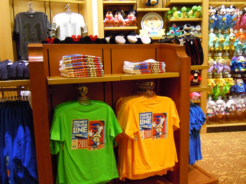 The interior of the gift store at the Disney Dream Ship