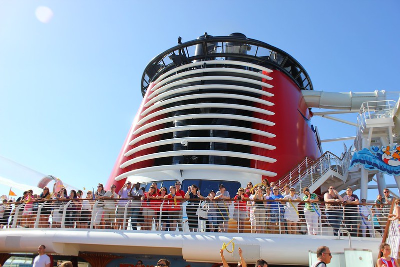 People on the Sail away party on Disney Fantasy Ship.