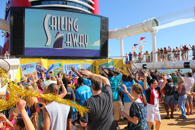 People on the Sail away party on Disney Fantasy Ship