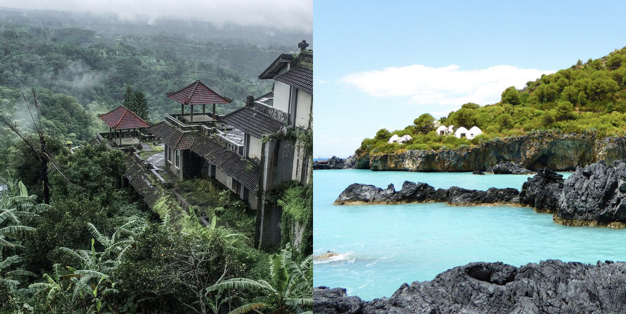 abandoned resorts split image