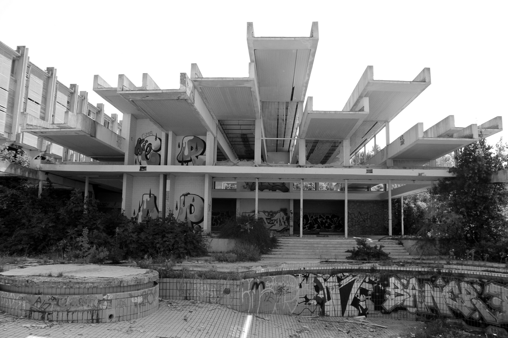 The Haludovo Palace Hotel is an abandoned resort hotel on the Croatian island Krk north of Malinska - 2018