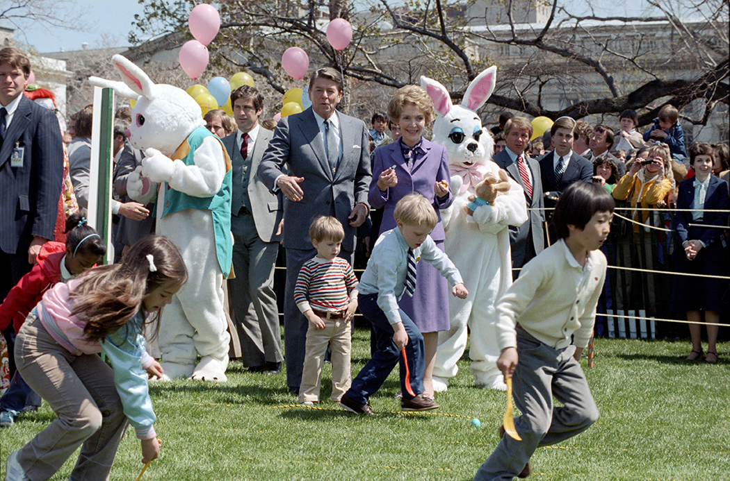 Reagan At Wh Easter Egg Roll 1982