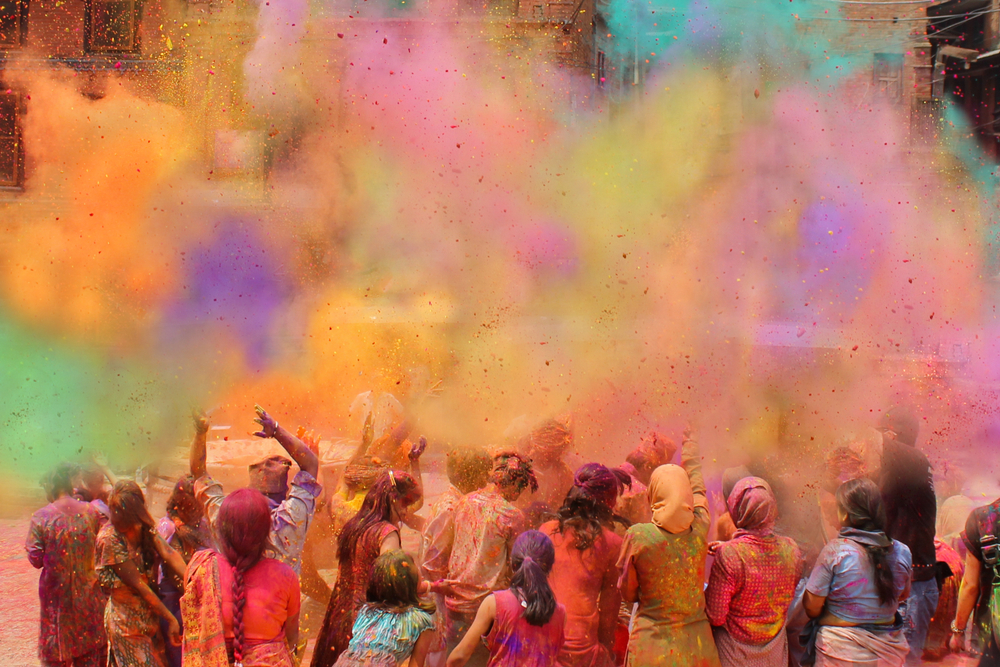 Holi festival of colors in Nepal or India