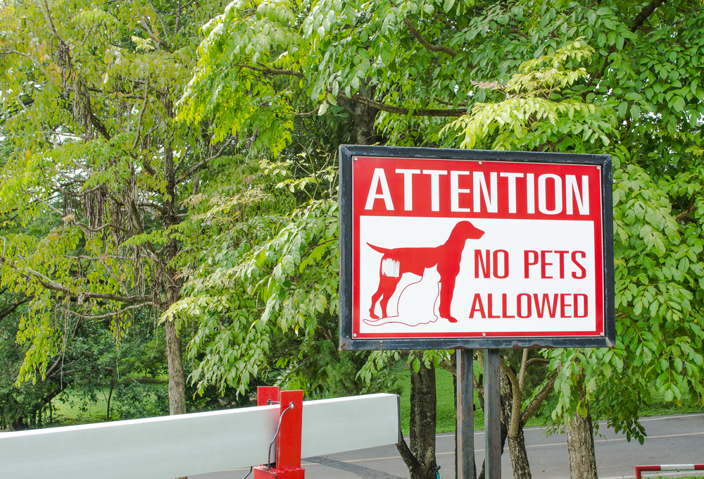No pets allowed sign
